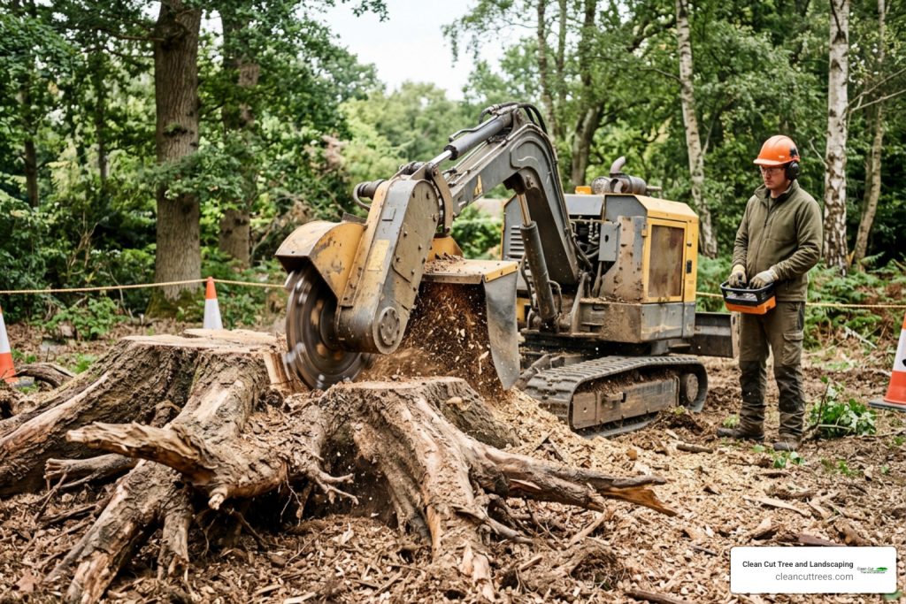 large stump grinding